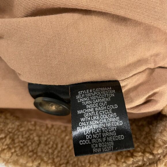 NWT - Sanctuary Teddy Fleece Hooded Jacket, size XXL, brown. - Picture 4 of 11
